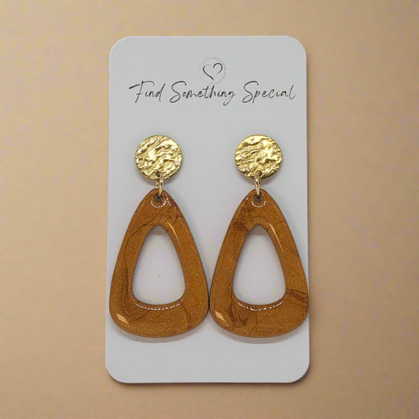 Polymer Clay Earrings - Back to Basics Gold