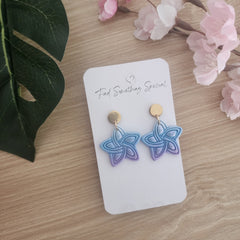 Polymer Clay Earrings - Shimmer Blended Star