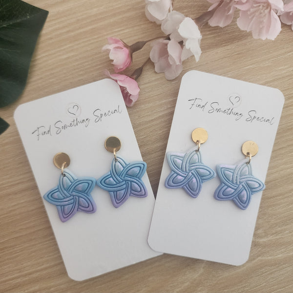 Polymer Clay Earrings - Shimmer Blended Star