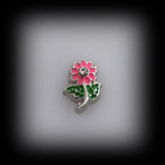 Pink Stem Flower Floating Charm - Find Something Special - 1