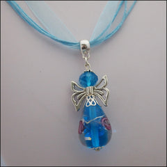 Glass Angel Pendant - Light Blue - Find Something Special