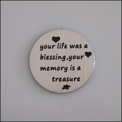 Locket Plate - Your Life was a Blessing - Find Something Special